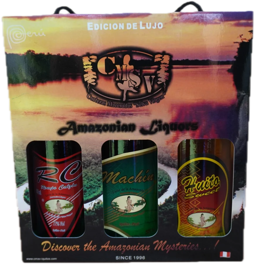 Caja Edición de Lujo de Cortezas Maceradas Selva Virgen con RC, Machín y HuitoSweet de 187 ml